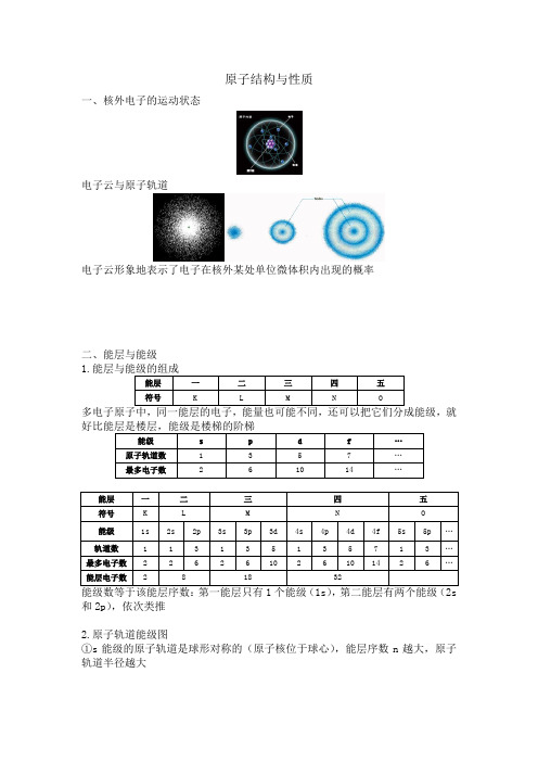 高中化学选修三原子结构与性质