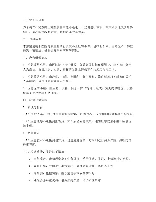 突发终止妊娠应急预案流程