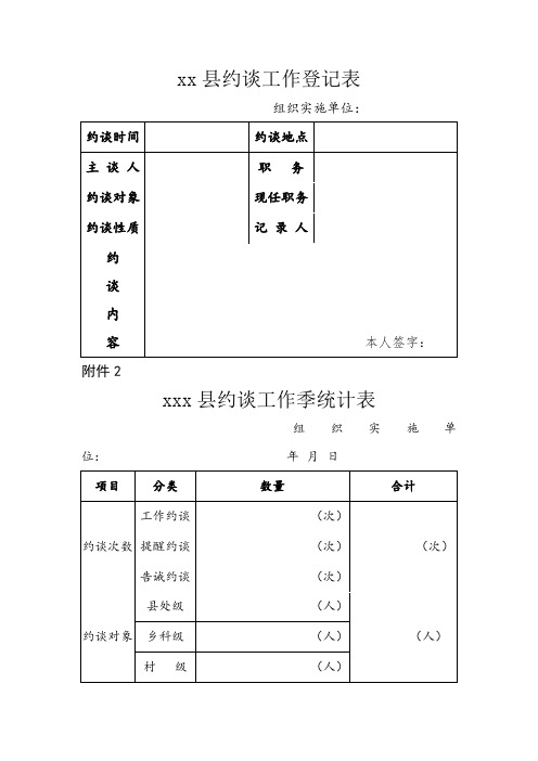 xx县约谈工作登记表