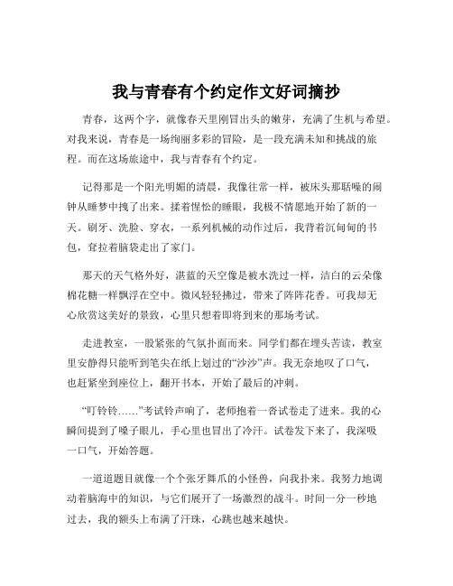 我与青春有个约定作文好词摘抄