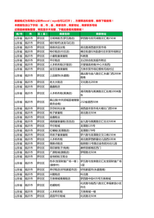 2020新版山东省临沂市罗庄区鞋工商企业公司商家名录名单黄页联系电话号码地址大全191家