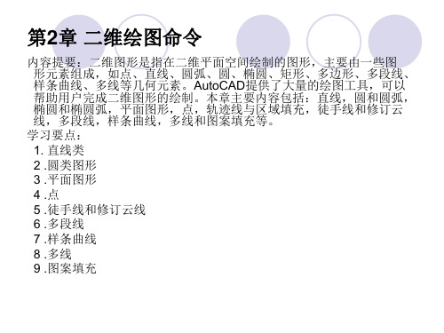 cad软件工程制图课件教案教学设计AutoCAD建筑园林室内教程第2章二维绘图命令