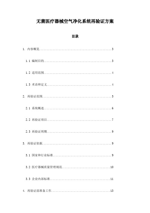 无菌医疗器械空气净化系统再验证方案