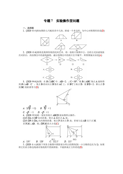 2021年中考数学复习专题7 实验操作型问题(精讲练习)