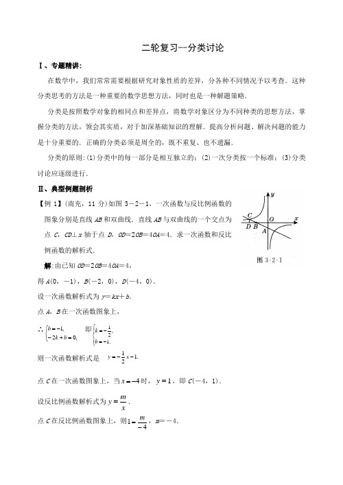 人教版_2021年中考数学二轮复习--分类讨论(附答案)