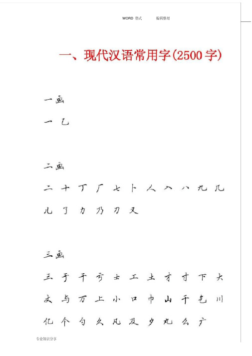 田英章硬笔行书现代汉语3500常用字字帖讲课讲稿