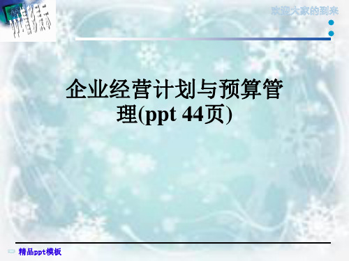 企业经营计划与预算管理(ppt 44页)