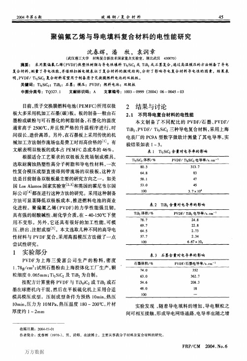 聚偏氟乙烯与导电填料复合材料的电性能研究