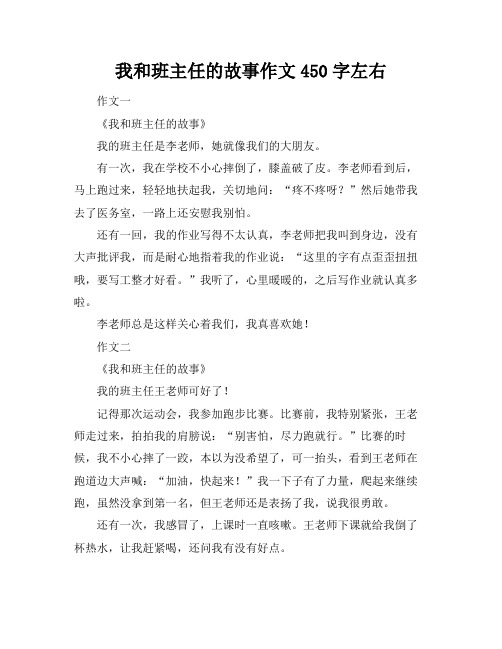 我和班主任的故事作文450字左右