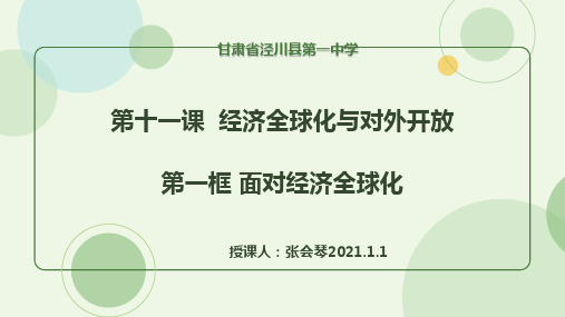 高中政治人教版必修一经济生活11.1面对经济全球化 ppt（22张PPT4内嵌）