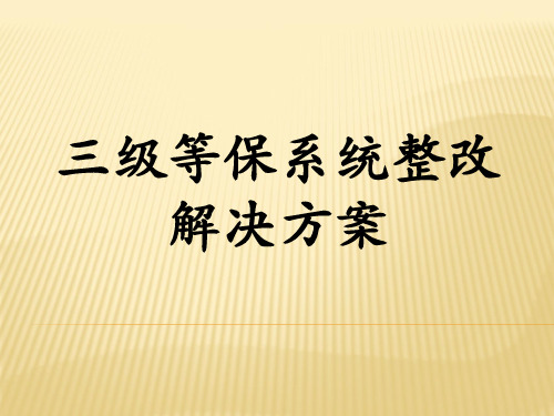 三级等保系统解决方案-精选文档