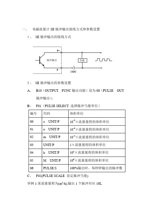 SE脉冲输出接线方式和参数设置