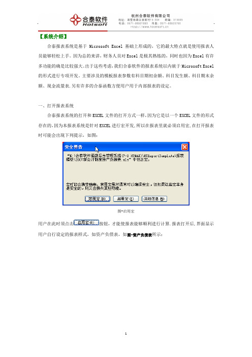 合泰报表系统操作手册