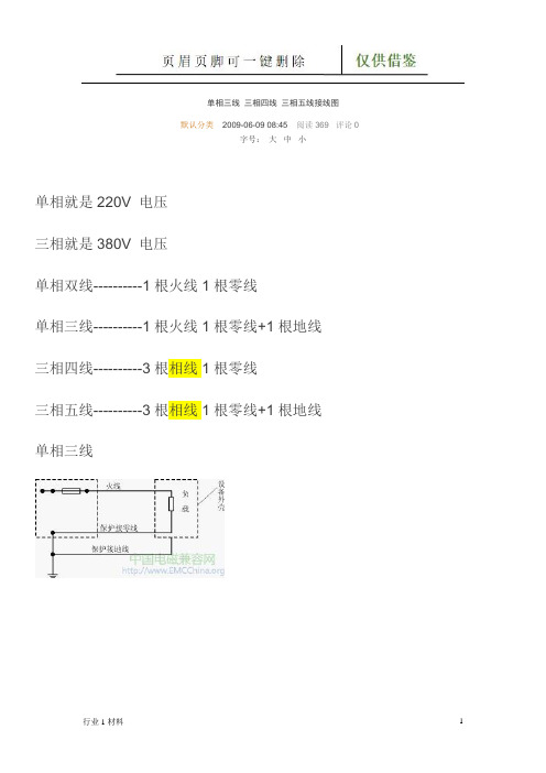 单相三线_三相四线_三相五线接线图(苍松借鉴)