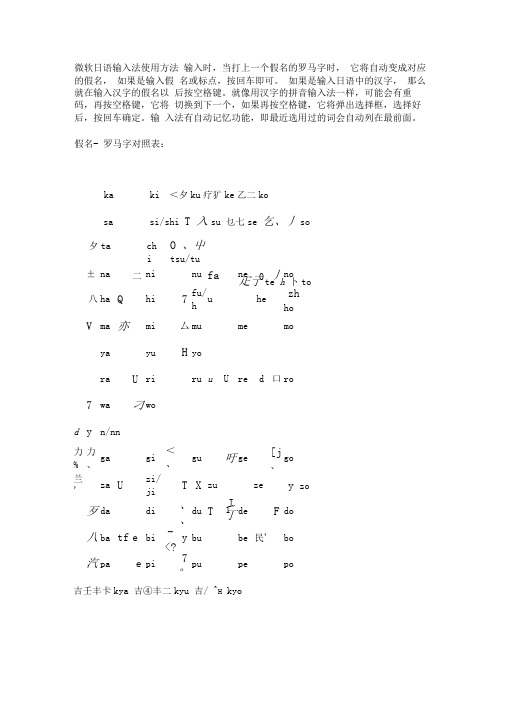 微软日语输入法使用方法