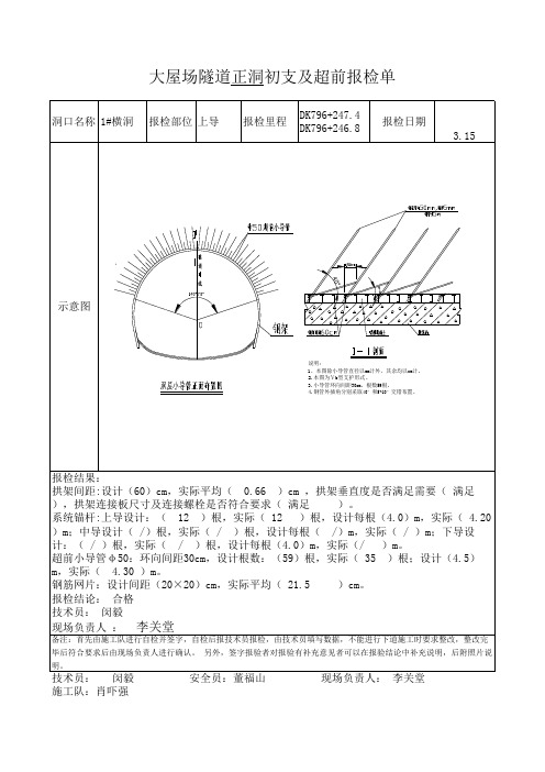 隧道初支报检单(双层) (2)