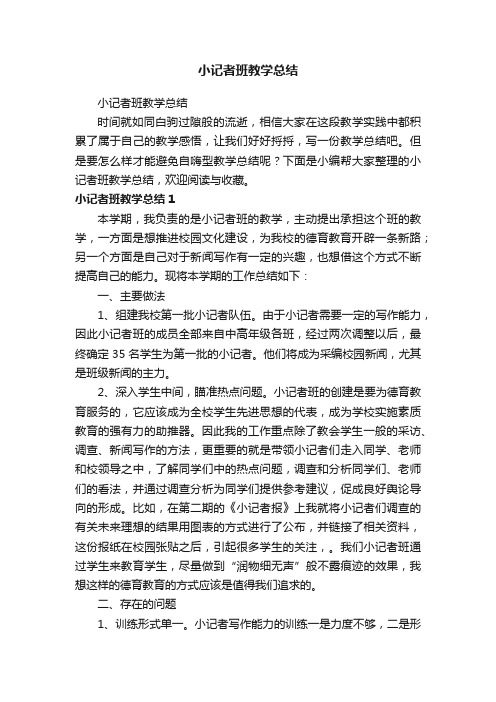 小记者班教学总结