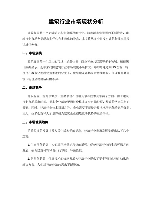 建筑行业市场现状分析