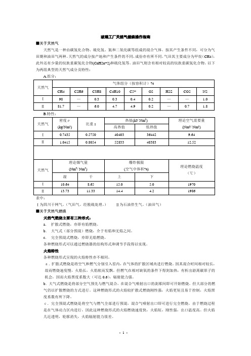 天然气操作手册