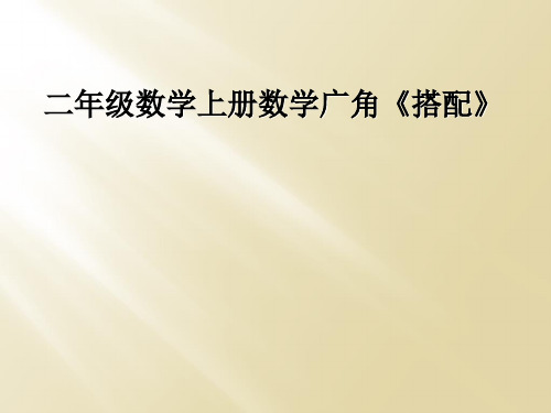 二年级数学上册数学广角《搭配》