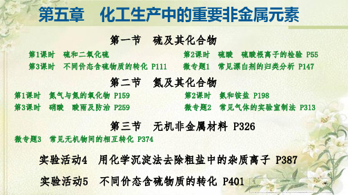 新教材人教版高中化学必修第二册第五章化工生产中的重要非金属元素精品教学课件(含微专题及实验)