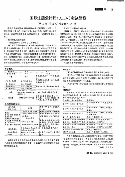 国际注册会计师(AEEA)考试经验