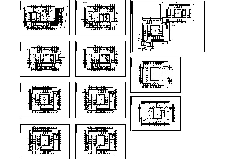 某高校集体宿舍楼平立剖面建筑设计图