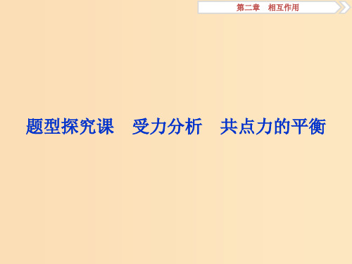 (江苏专用)2020版高考物理大一轮复习 第二章 相互作用 题型探究课 受力分析 共点力的平衡课件