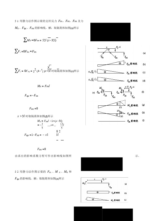 哈工大结构力学(王焕定第二版)影响线一章答案解析