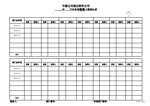 就餐人数统计表