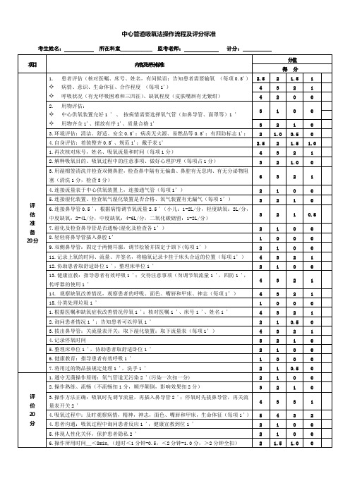 中心管道吸氧法操作流程及评分标准6.8[1]