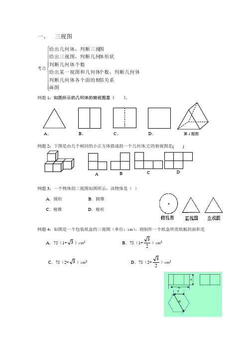 三视图典型例题