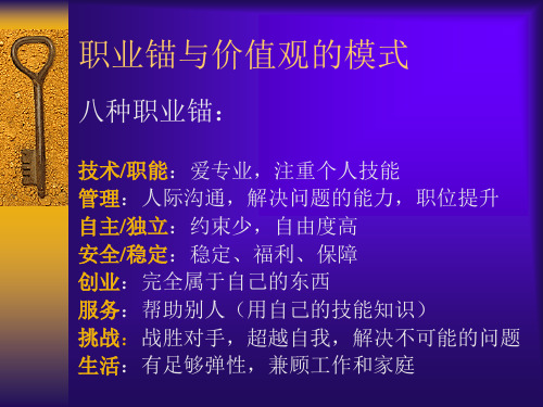 职业锚与价值观的模式资料重点