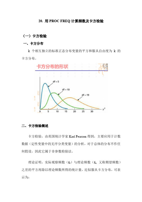 SAS学习系列20. 用PROC FREQ计算频数及卡方检验