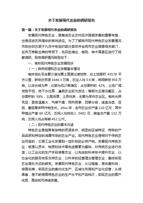 关于发展现代农业的调研报告