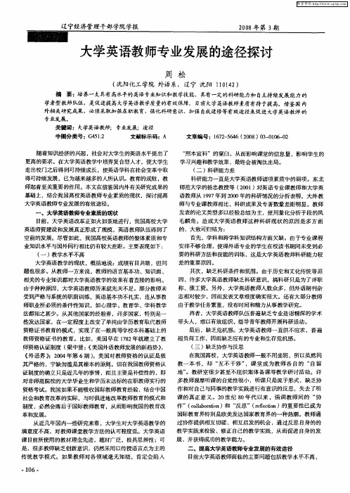 大学英语教师专业发展的途径探讨