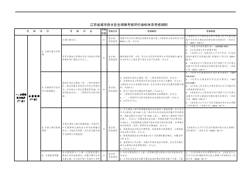 江苏省城市供水安全保障考核评价指标体系考核细则