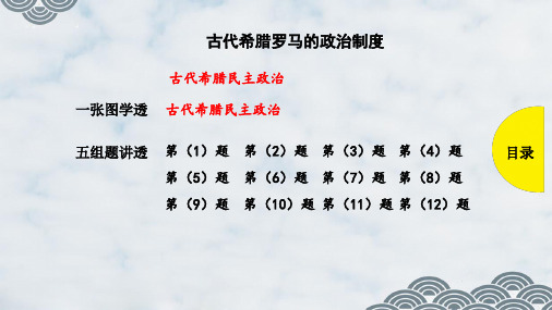 高三历史一轮复习优质课件：古代希腊罗马的政治制度