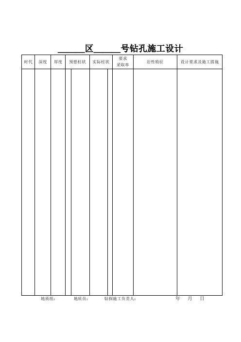 总局版本的钻孔编录表格