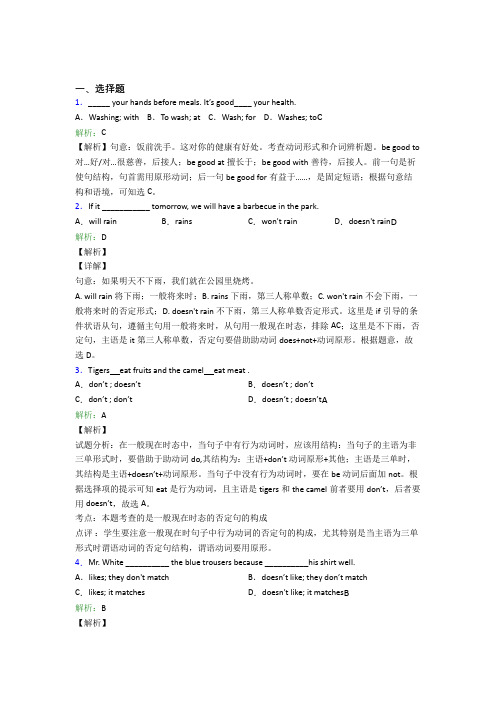 《好题》七年级上英语常用语法知识——名词经典练习题(含答案)