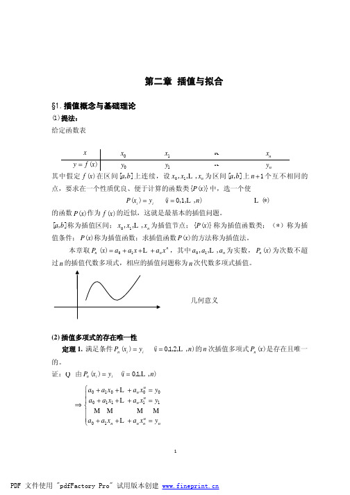 计算方法 插值法