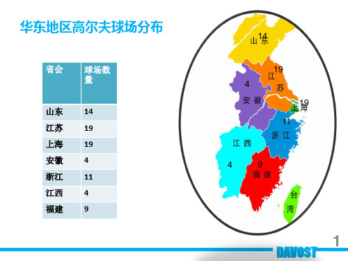 华东地区高尔夫球场分布