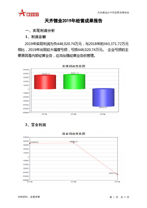 天齐锂业2019年经营成果报告