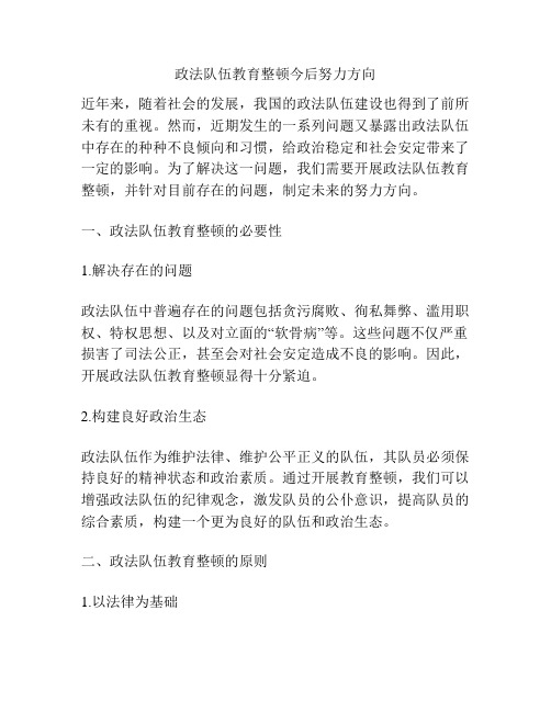 政法队伍教育整顿今后努力方向