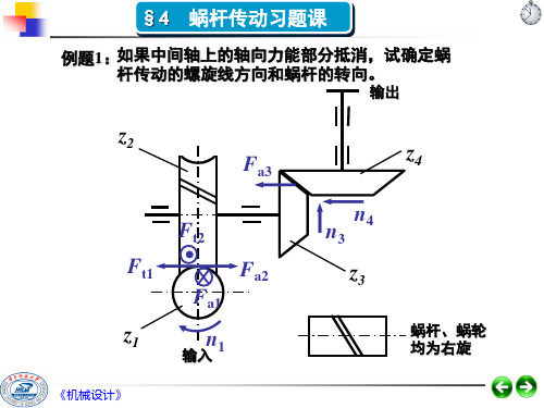 蜗杆传动习题课