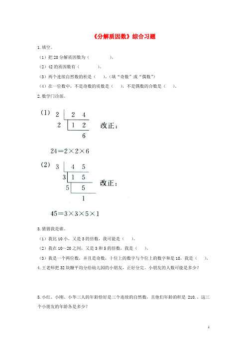 《分解质因数》综合习题