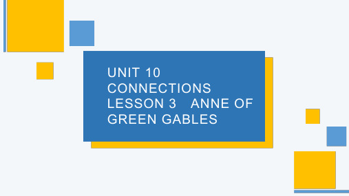 Unit 10 Lesson 3 Anne of Green Gables 核心词汇讲解课件