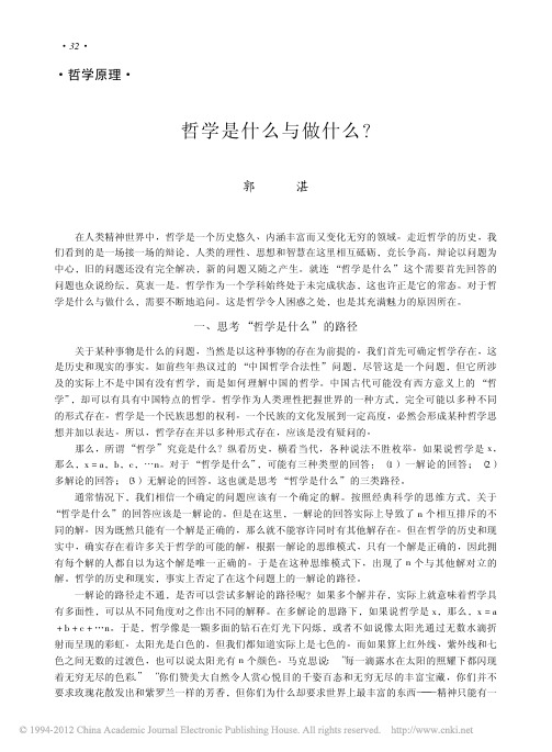 哲学是什么与做什么_郭湛