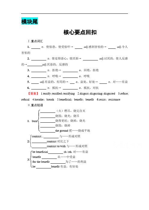 高中英语外研版选修6 精品导学案：Module 5-核心要点回扣 Word版含解析