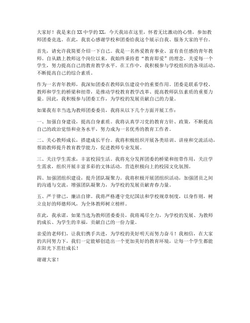 教师团委竞选发言稿